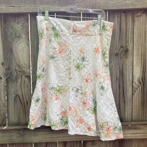 Billabong white cotton floral skirt